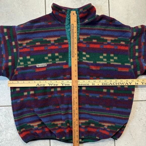 Vintage 90s Columbia Sportswear Aztec Navajo Fleece Sweater Size L Womens Retro - Picture 8 of 8